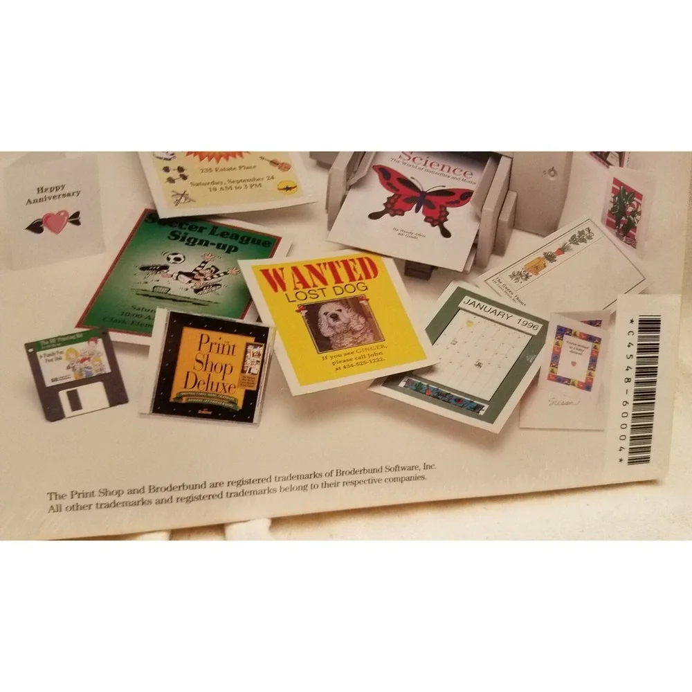 HP Print Shop Deluxe Vtg Windows 3.1 - Windows 95 CD ROM Broderbund Software NOS